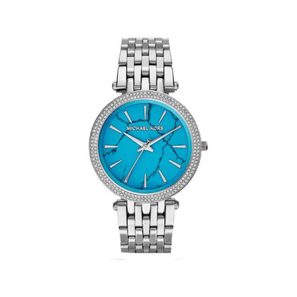 Michael Kors Darci Silver Stainless Steel Turquoise Dial