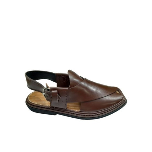 "Premium Handmade Brown Peshawari Chappal for Men"