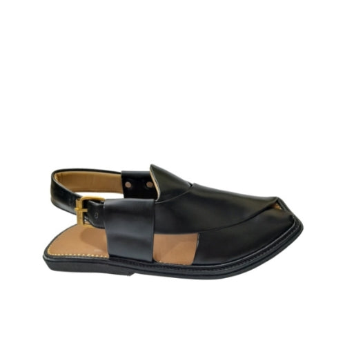 "Premium Black Peshawari Chappal for Men"