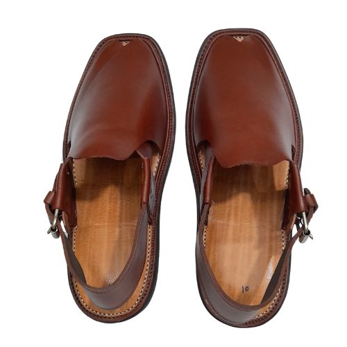 "Premium Handmade Brown Peshawari Chappal for Men"