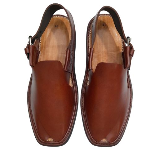 "Premium Handmade Brown Peshawari Chappal for Men"