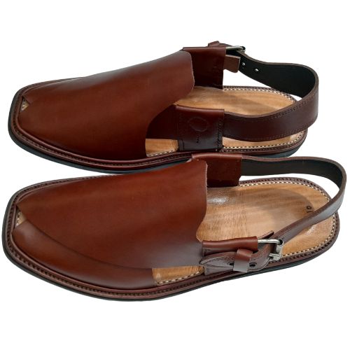 "Premium Handmade Brown Peshawari Chappal for Men"