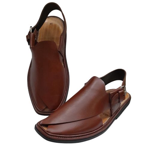 "Premium Handmade Brown Peshawari Chappal for Men"