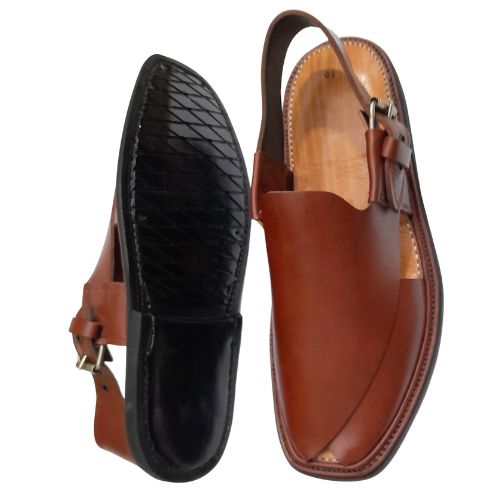 "Premium Handmade Brown Peshawari Chappal for Men"