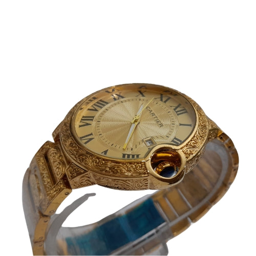 "CRTIER Gold Watch with Roman Design – Luxury Timepiece with Elegant Detailing"