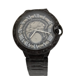"CRTIER Black Watch with Roman Design – Luxury Timepiece with Elegant Detailing"