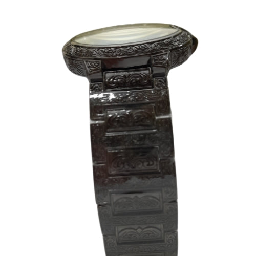 "CRTIER Black Watch with Roman Design – Luxury Timepiece with Elegant Detailing"