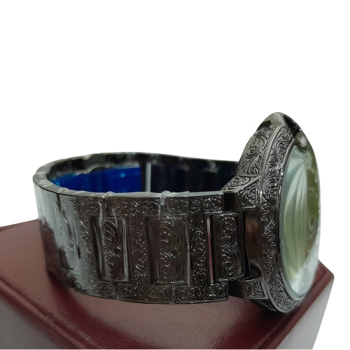 "CRTIER Black Watch with Roman Design – Luxury Timepiece with Elegant Detailing"