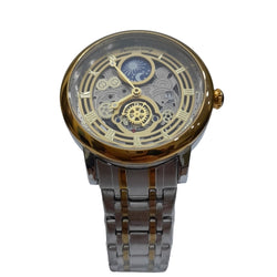 " RLX Two-Tone Gold and White Automatic Watch – Roman Design Luxury Timepiece"