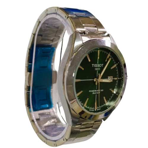 "TISOT Silver Watch – Luxury Green Dial Swiss-Inspired Timepiece"