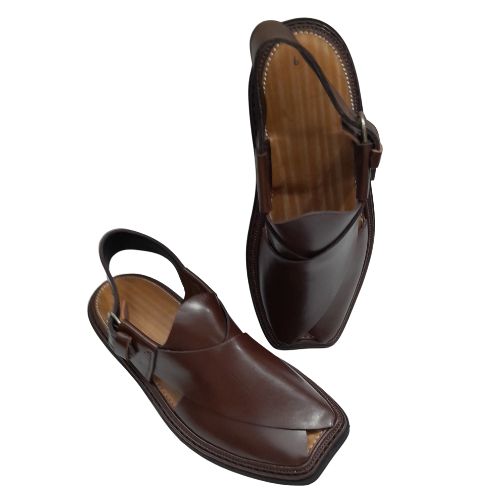 "Premium Handmade Brown Peshawari Chappal for Men"