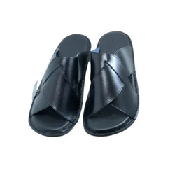 "Premium Handmade Black Leather Peshawari Chappal"
